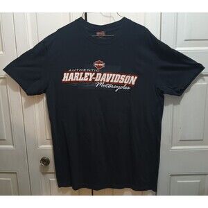 VTG HARLEY DAVIDSON Fargo ND Black Graphic Print T Shirt Size L